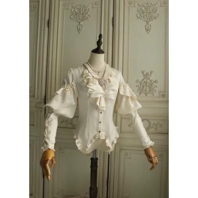 Faeries Daffodil Star Scar V Neck Leg of Mutton Sleeve Blouse(Reservation/5 Colours/Full Payment Without Shipping)